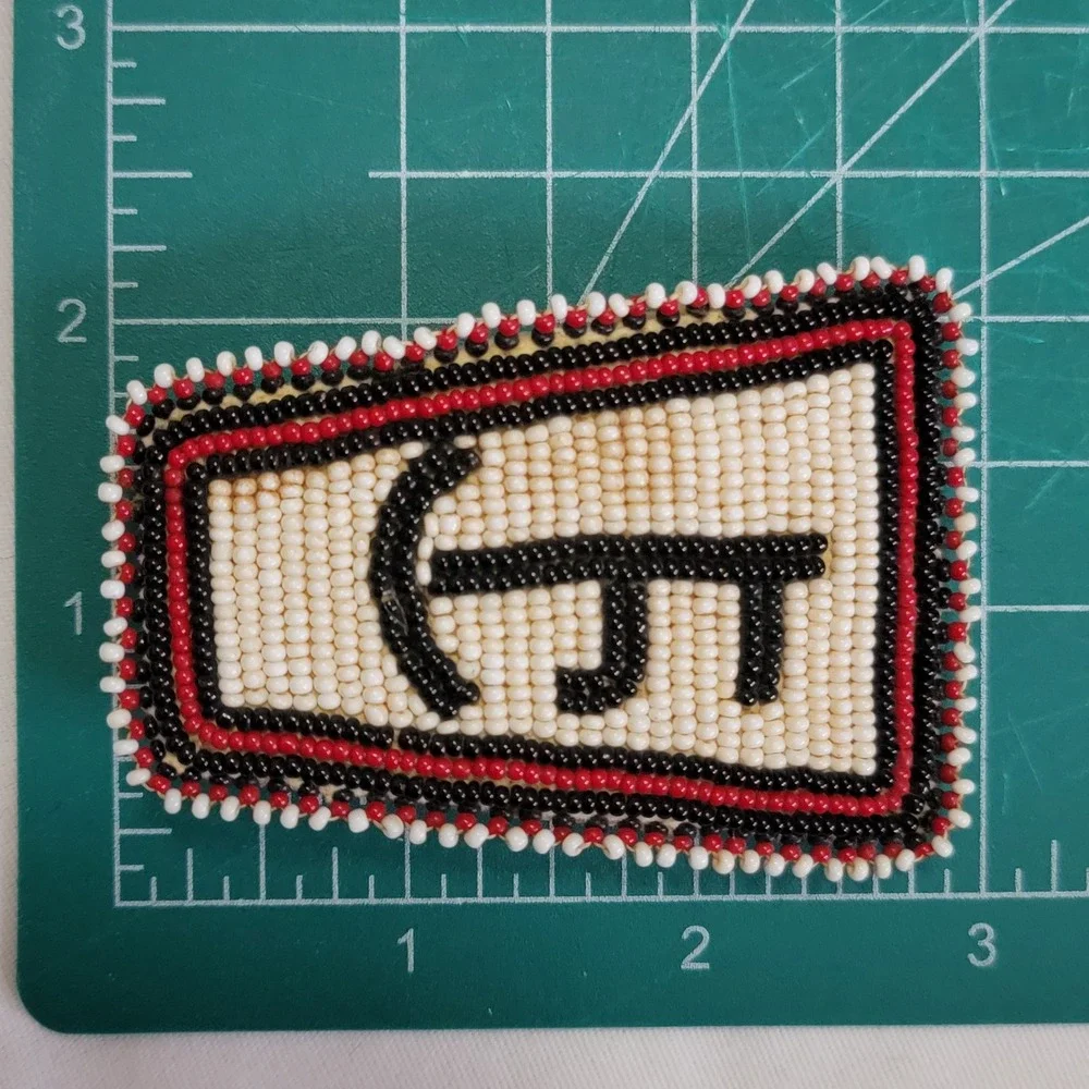 VTG‎ 50s Native American Plains Style Beaded Bolo Tie Lazy JT Cattle Brand Rodeo